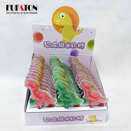 Dinosaur shaped soft candy lollipops with vitamin C for Kids